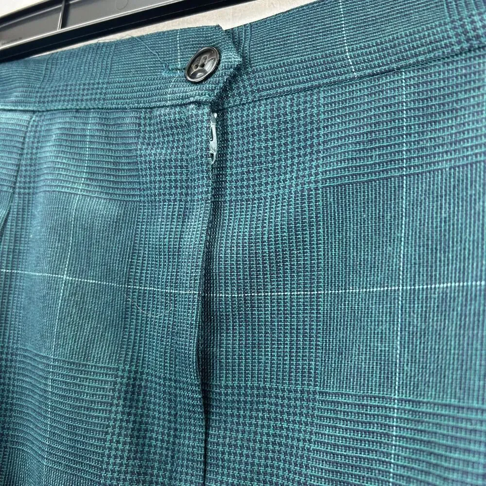 Worthington Teal Plaid Skirt Suit Set